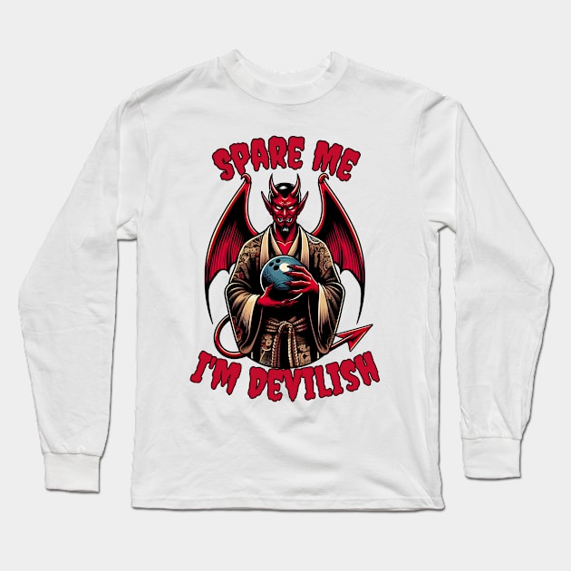 Bowling Devil Long Sleeve T-Shirt by Japanese Fever